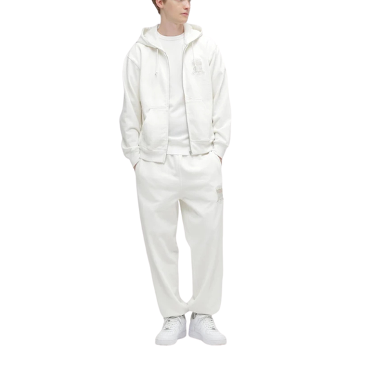 AVIREX Sweat Set Up SIGNATURE VARSITY ZIP UP PARKA × LOGO SWEAT PANTS "OFF WHITE "
