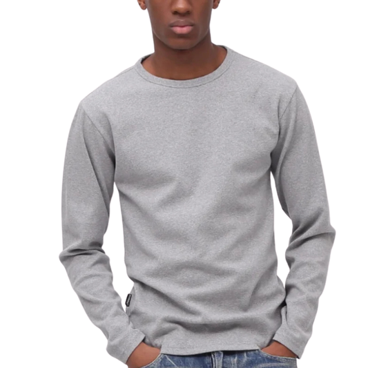 AVIREX DAILY RIB L/S CREW NECK T-SHIRT "GRAY" 7834930019-020