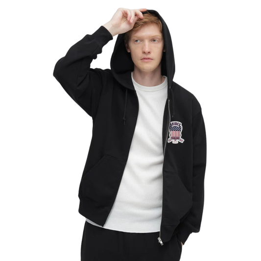 AVIREX SIGNATURE VARSITY ZIP UP PARKA "BLACK" 7836931001-010