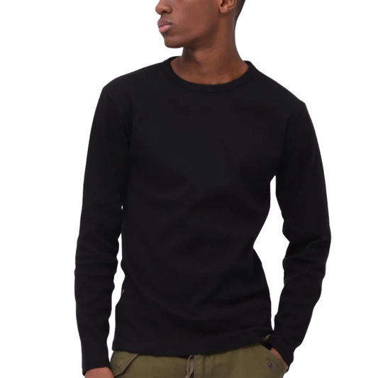 AVIREX DAILY RIB L/S CREW NECK T-SHIRT "BLACK" 7834930019-010