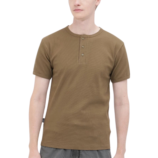 AVIREX DAILY RIB S/S HENLEY NECK T-SHIRT "OLIVE" 7835934007-310