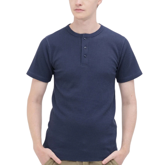 AVIREX DAILY THERMAL HENLEY NECK T-SHIRT "NAVY" 7836934018-120