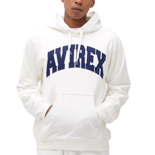 AVIREX DAILY PULLOVER SWEAT PARKA LOGO "OFF WHITE"7833931006-033