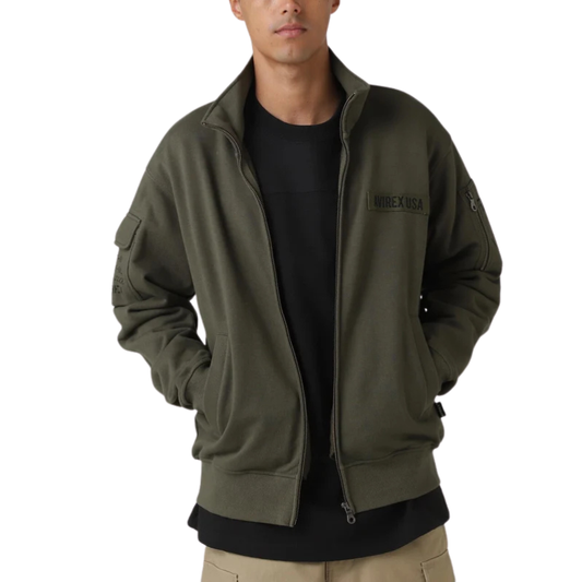 AVIREX FATIGUE STAND ZIPUP SWEAT "OLIVE" 7834930001-310