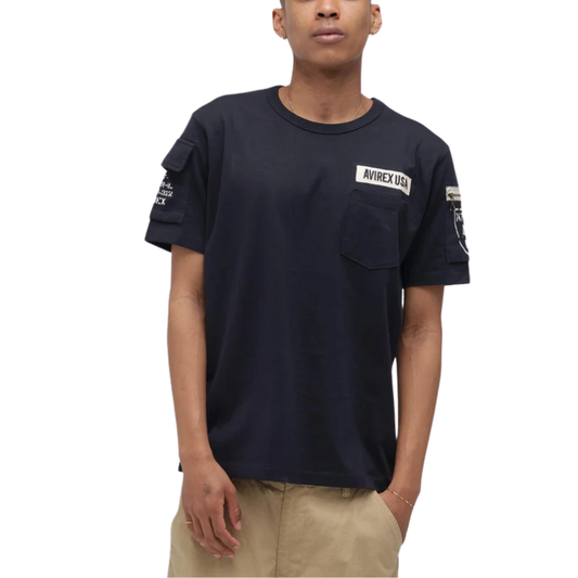 AVIREX FATIGUE S/S T-SHIRT "NAVY" 7835934010-120