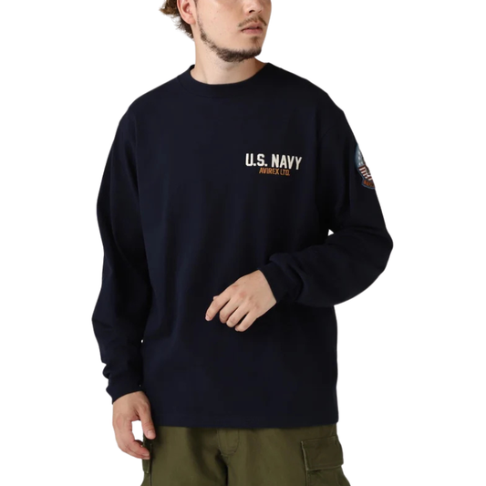 AVIREX LONG SLEEVE T-SHIRT TOPGUN "NAVY" 7833930017-120