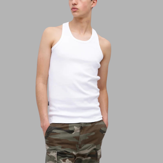 AVIREX DAILY RIB TANK TOP BACK CROSS "WHITE" 7835937001-030