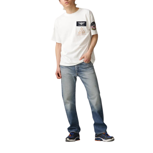AVIREX TOP GUN PATCH & PRINT T-SHIRT "WHITE" 7833934013-030