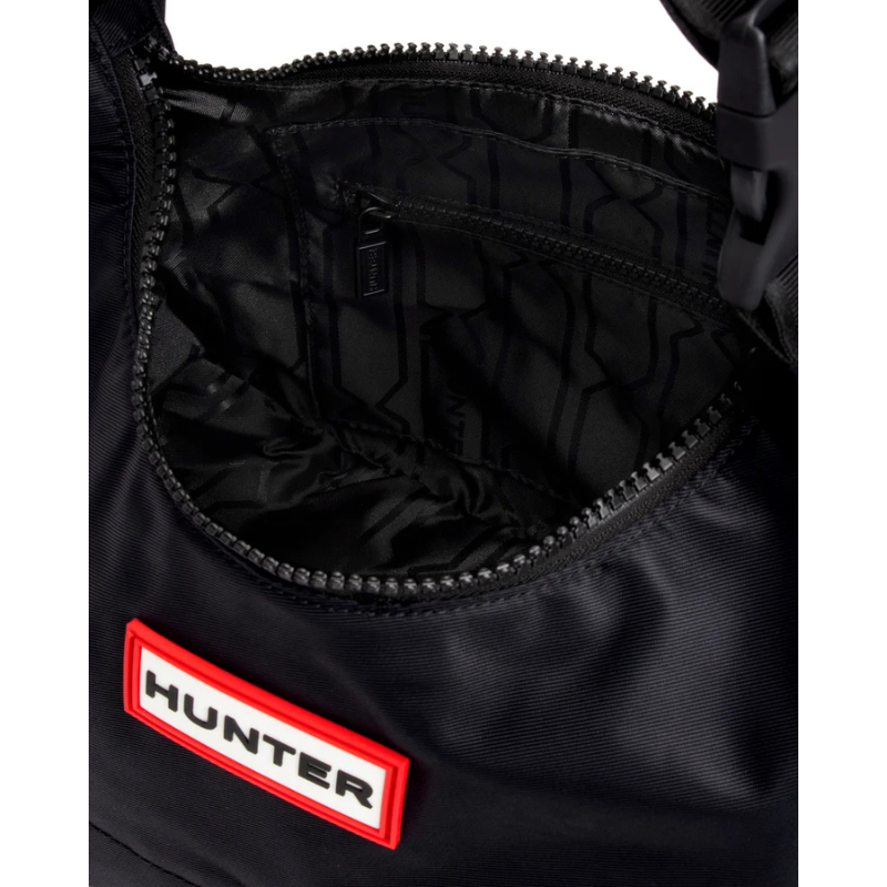 HUNTER NYLON MIDI HOBO "BLACK" UBS3601KBM-BLK