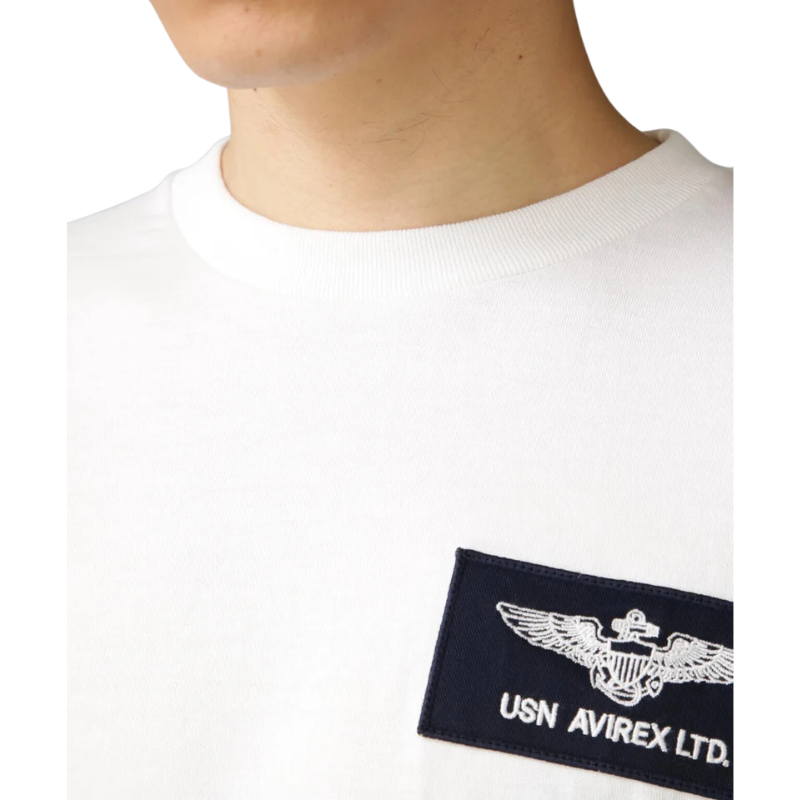 AVIREX TOP GUN PATCH & PRINT T-SHIRT "WHITE"  7833934013-030