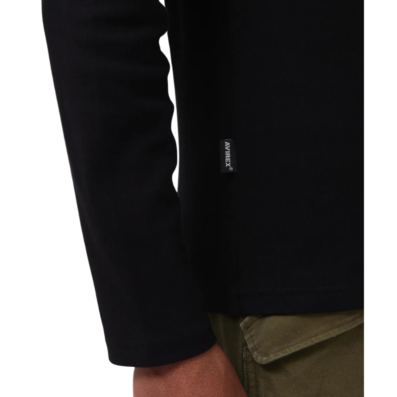 AVIREX DAILY RIB L/S CREW NECK T-SHIRT  "BLACK" 7834930019-010