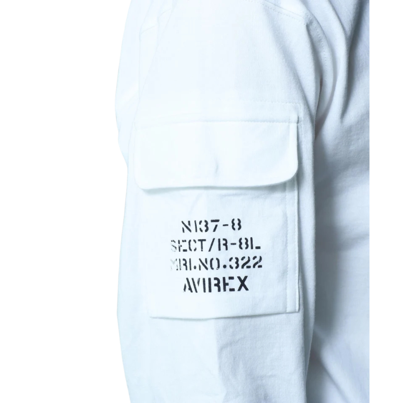 AVIREX FATIGUE CREW NECK L/S T-SHIRT "WHITE"  7835930016-030