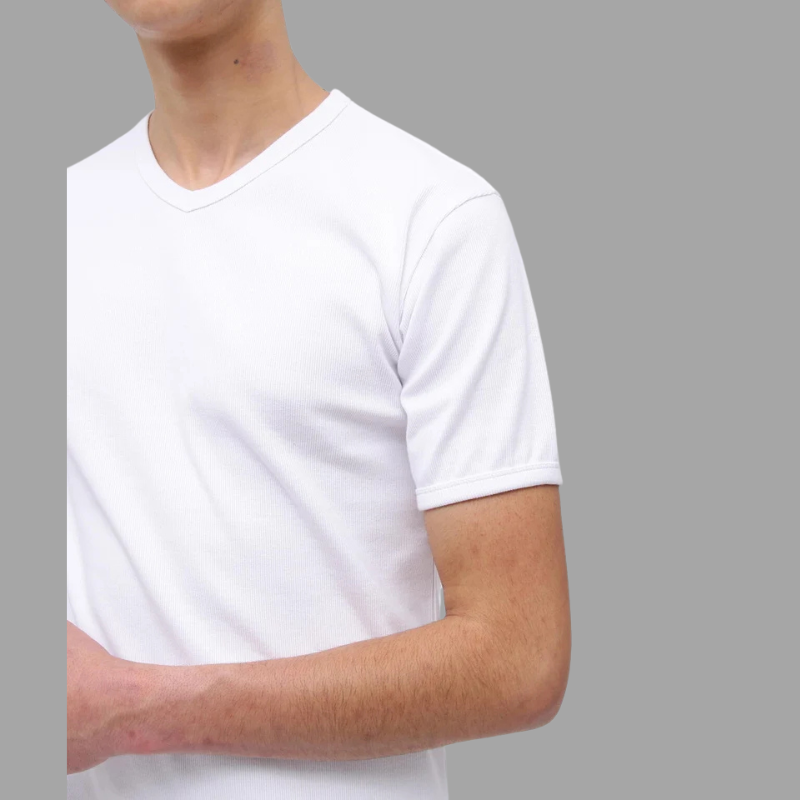 AVIREX DAILY RIB S/S V-NECK T-SHIRT  "WHITE" 7835934005-030