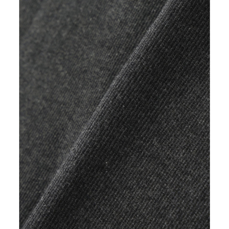 AVIREX RIB L/S HENLEY NECK T-SHIRT "CHARCOAL"  7834930020-410