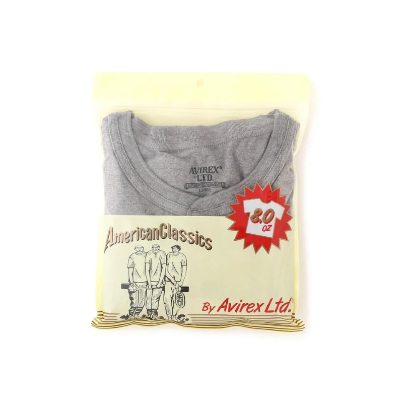 AVIREX HENLEY NECK PACK T-SHIRT "GRAY" 7835934019-020