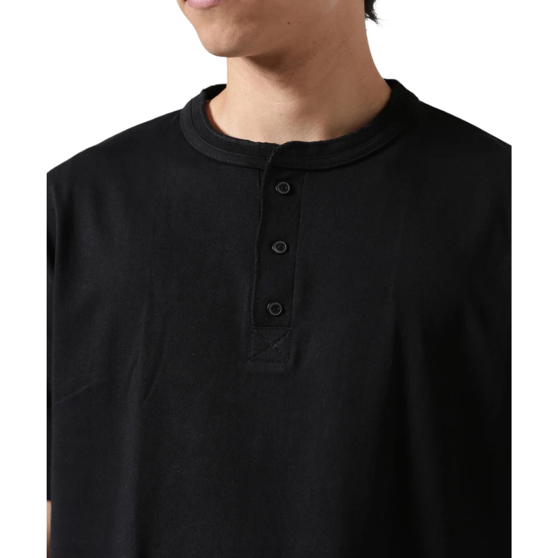 AVIREX HENLEY NECK PACK T-SHIRT "BLACK"  7835934019-010