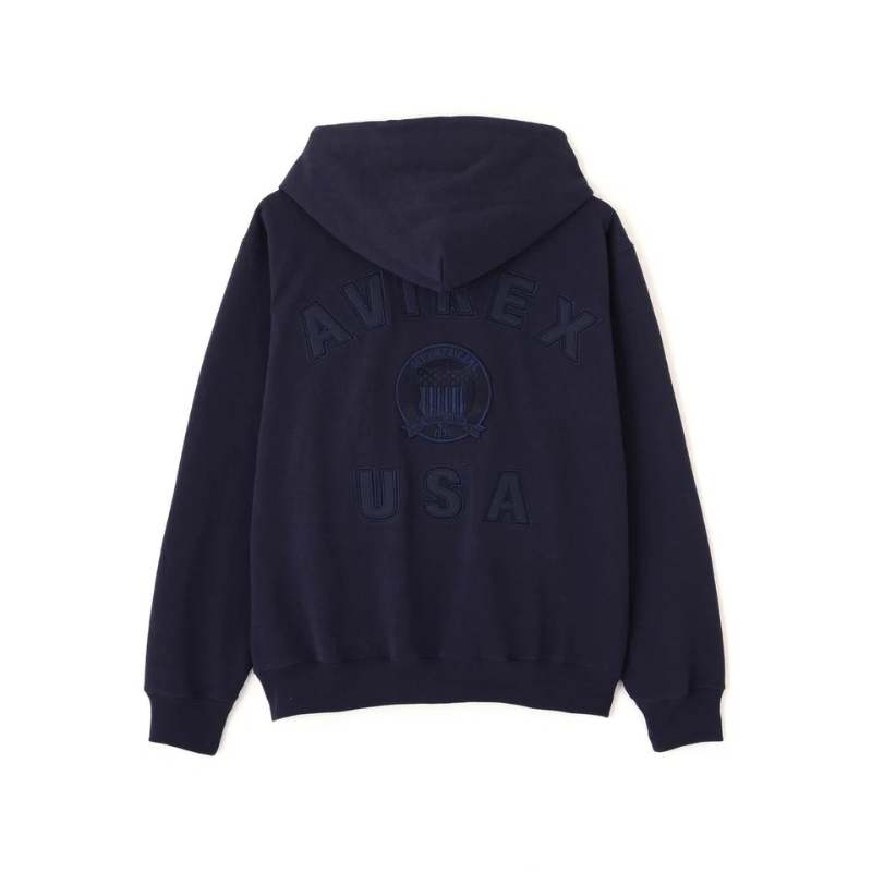 AVIREX SIGNATURE VARSITY ZIP UP PARKA "NAVY"  7836931001-120