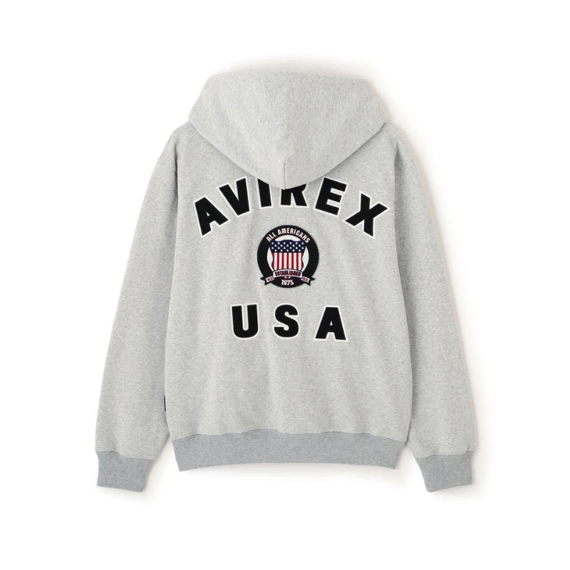 AVIREX SIGNATURE VARSITY ZIP UP PARKA "GRAY"  7836931001-020