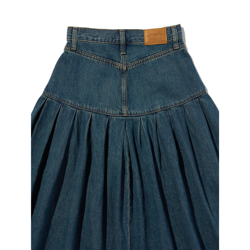 Levi’s YOKED PLEATED SKIRT "MEDIUM INDIGO" 0089T-0004