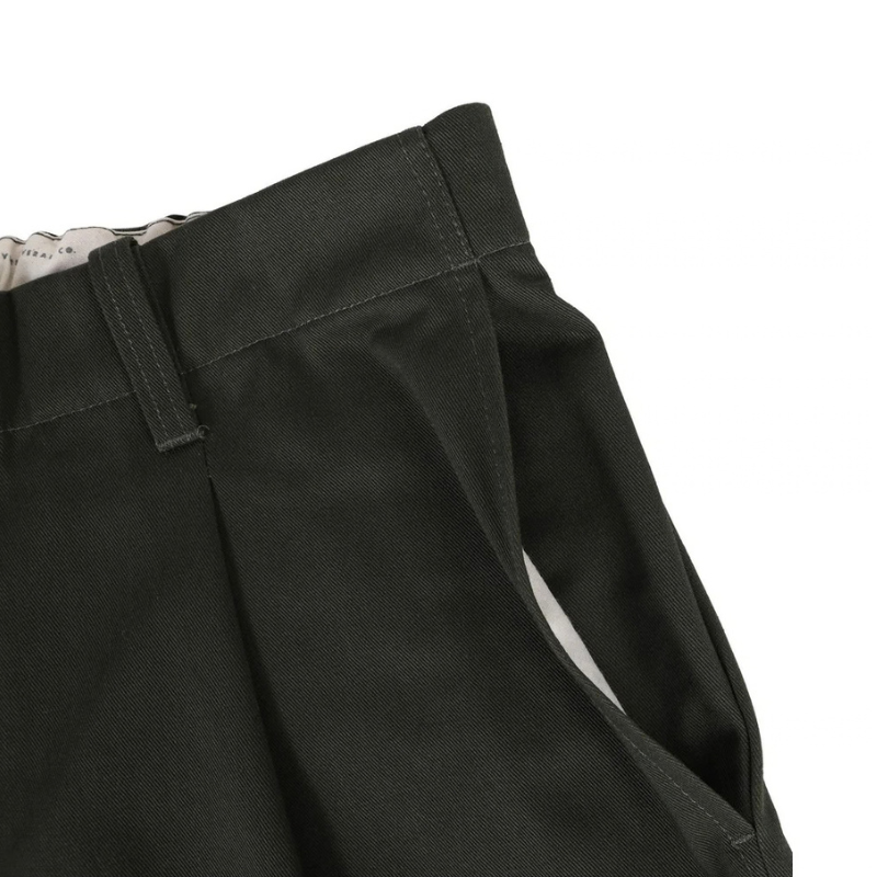 UNIVERSAL OVERALL TUCK TAPERED PANTS  "BLACK" PTF-05