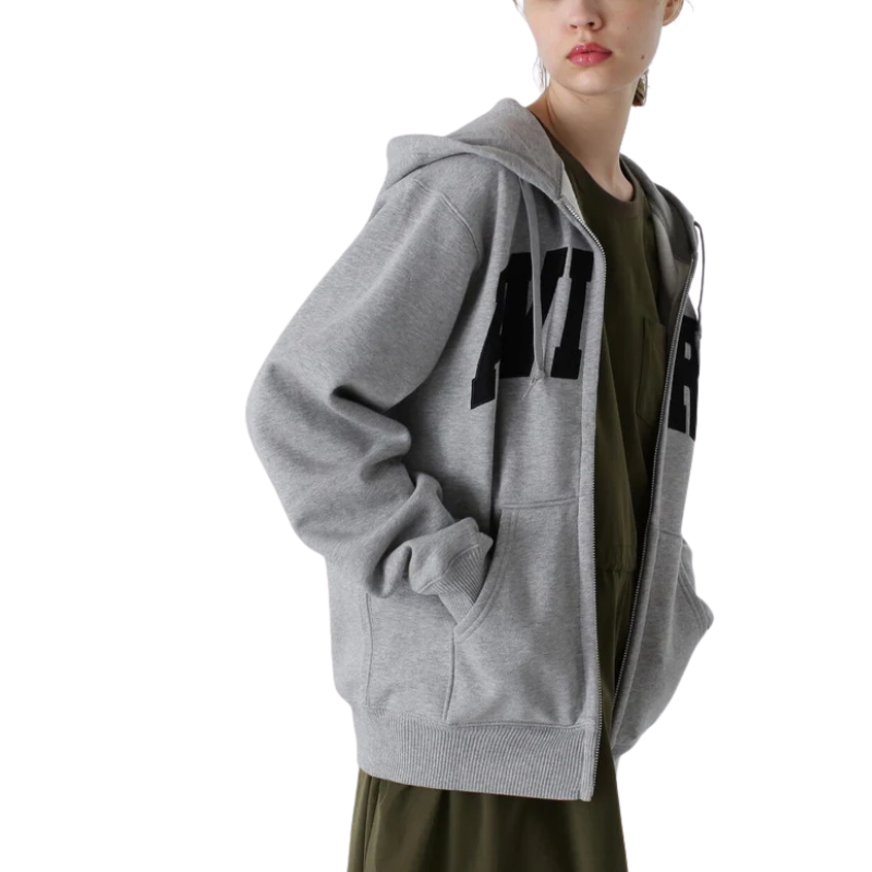 AVIREX DAILY ZIP UP SWEAT PARKA LOGO  "OXFORD"7833931007-382