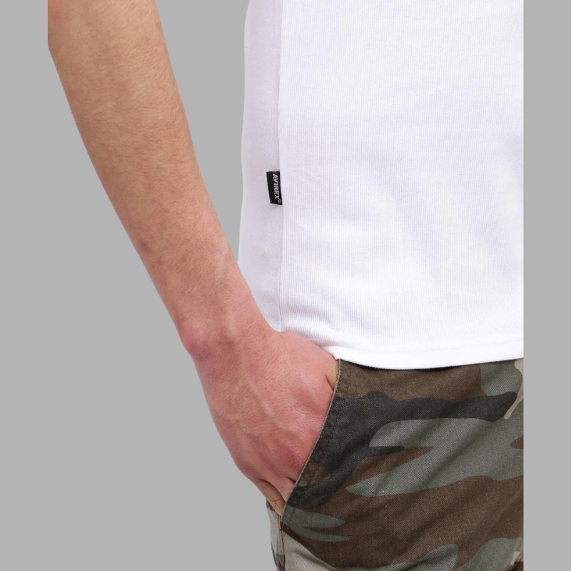 AVIREX DAILY RIB TANK TOP BACK CROSS  "WHITE" 7835937001-030