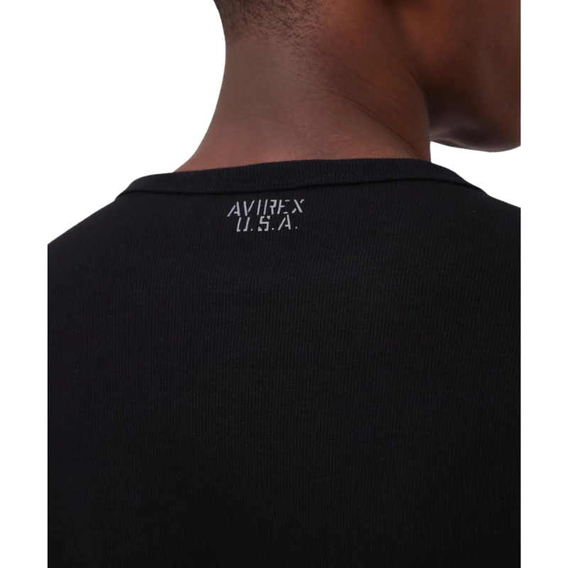 AVIREX DAILY RIB L/S CREW NECK T-SHIRT  "BLACK" 7834930019-010