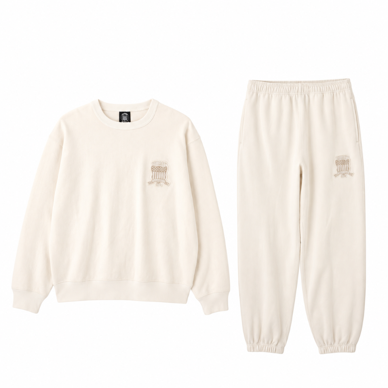 AVIREX Sweat Set Up SIGNATURE VARSITY LOGO CREWNECK SWEAT × SWEAT PANTS “OFF WHITE”