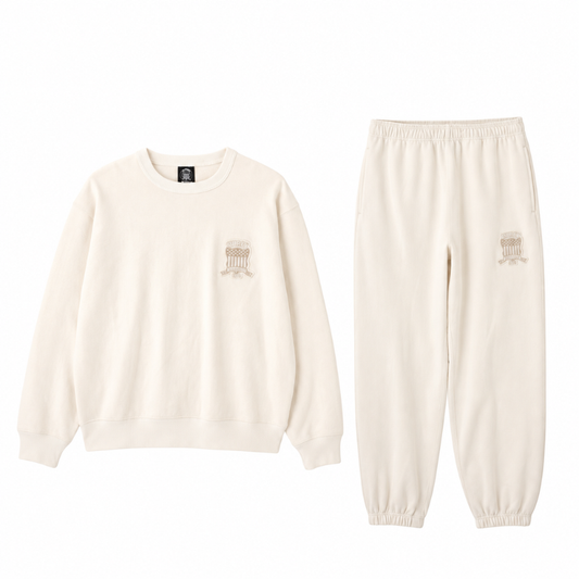 AVIREX Sweat Set Up SIGNATURE VARSITY LOGO CREWNECK SWEAT × SWEAT PANTS “OFF WHITE”