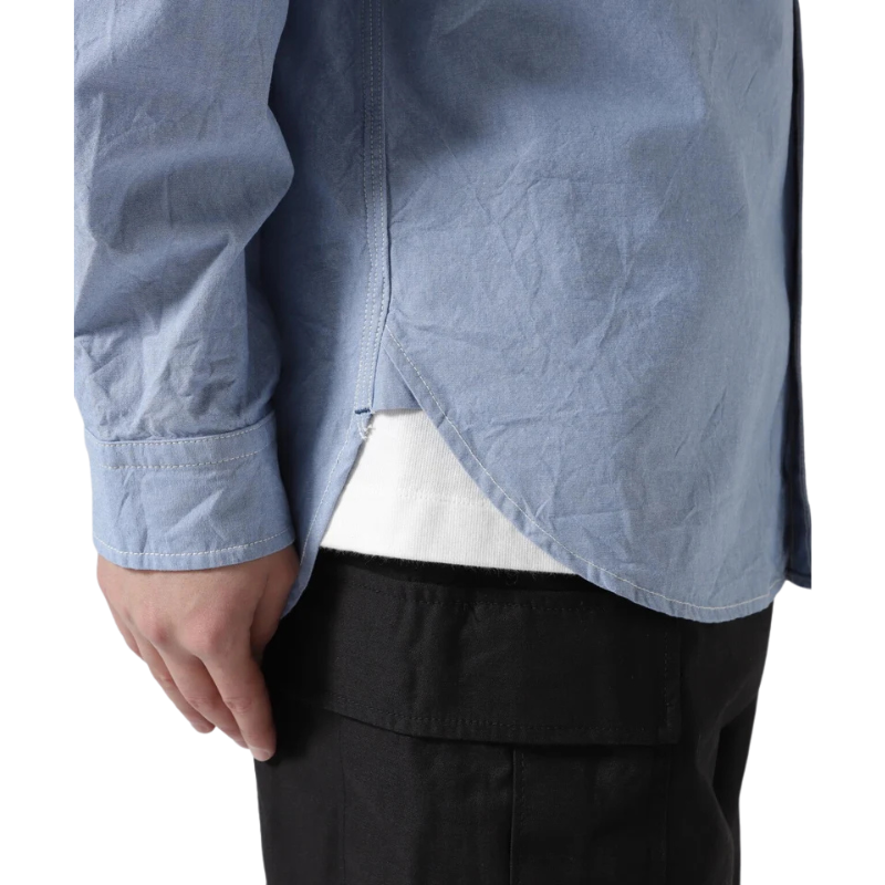 AVIREX DAILY BASIC CHAMBRAY LONG SLEEVE SHIRT  "BLUE" 7833920003-110