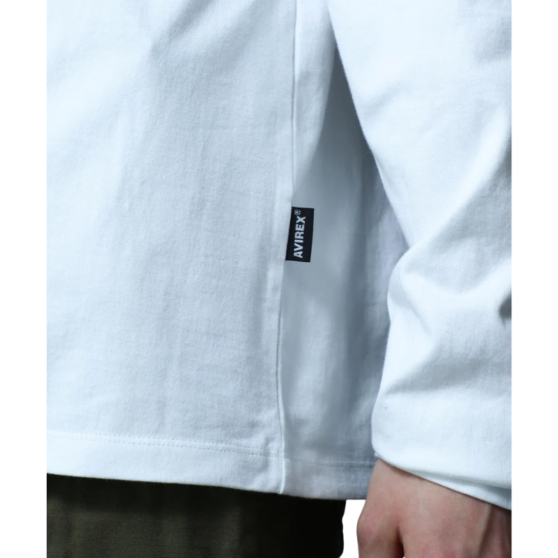 AVIREX FATIGUE CREW NECK L/S T-SHIRT "WHITE"  7835930016-030