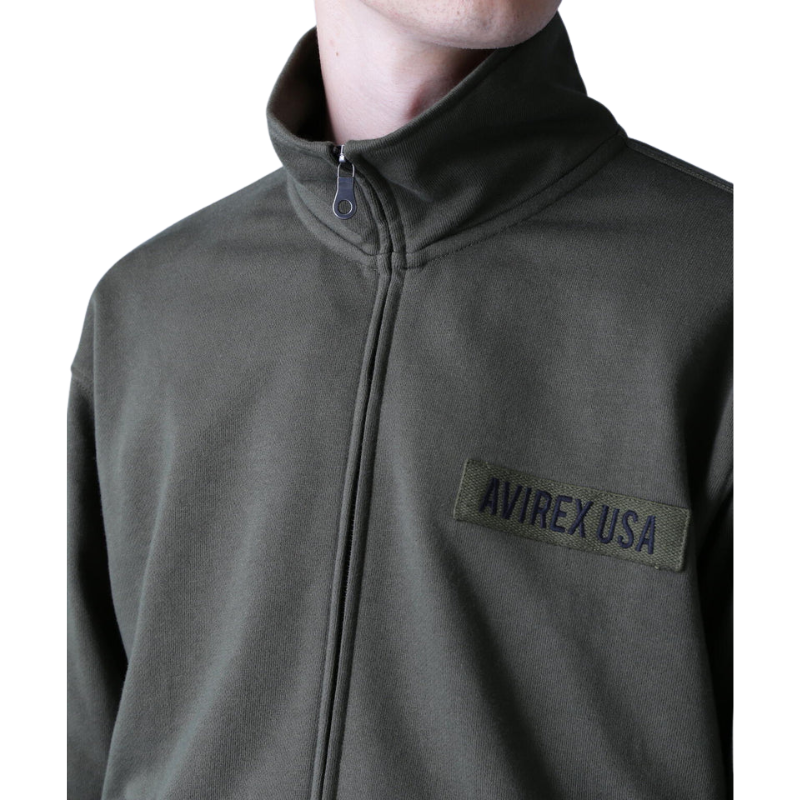 AVIREX FATIGUE STAND ZIPUP SWEAT "OLIVE"  7834930001-310