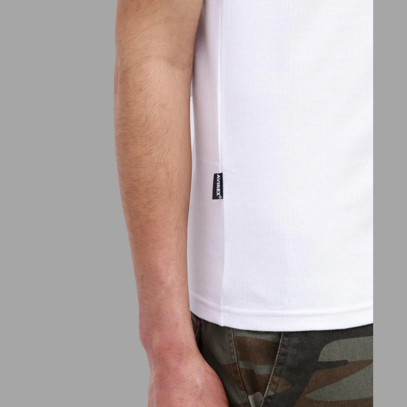 AVIREX DAILY RIB S/S V-NECK T-SHIRT  "WHITE" 7835934005-030