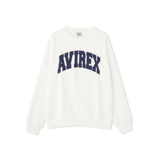 AVIREX DAILY CREW NECK L/S SWEAT LOGO  "OFF WHITE" 7833932003-033