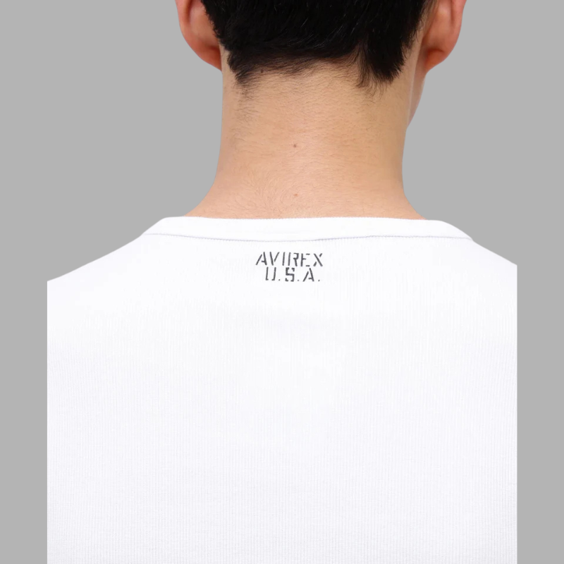 AVIREX DAILY RIB S/S CREW NECK T-SHIRT  "WHITE" 7835934006-030