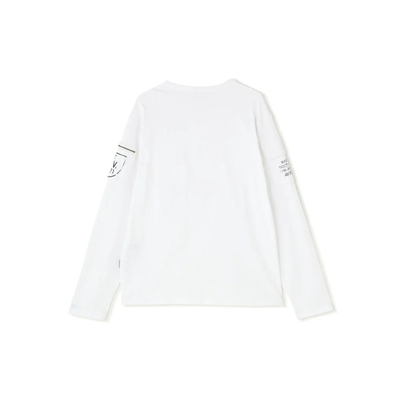 AVIREX FATIGUE CREW NECK L/S T-SHIRT "WHITE"  7835930016-030