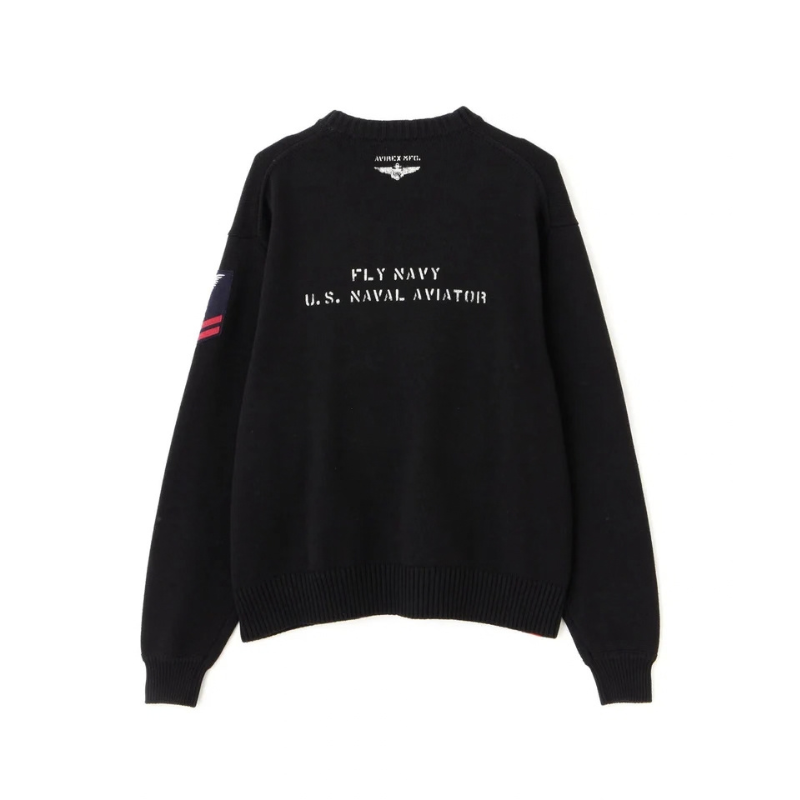 AVIREX NAVAL CREWNECK KNIT "BLACK"  7833932006-010