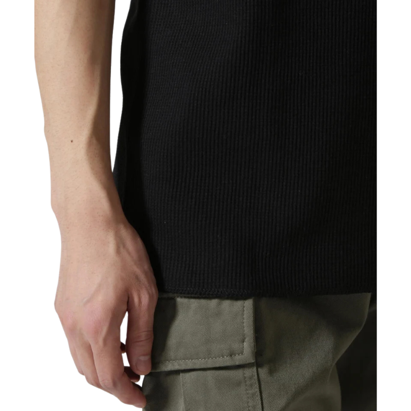 AVIREX DAILY THERMAL HENLEY NECK T-SHIRT  "BLACK" 7836934018-010