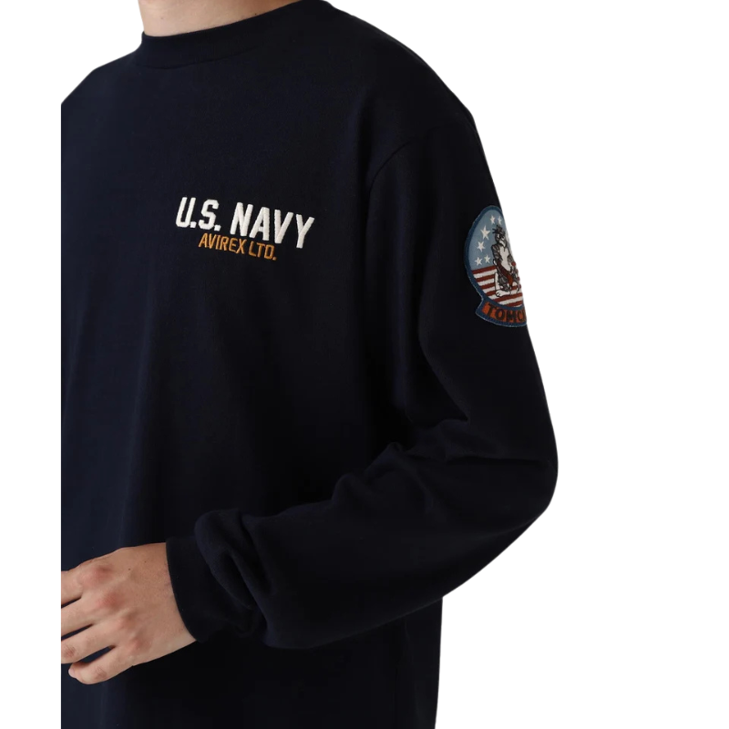 AVIREX LONG SLEEVE T-SHIRT TOPGUN "NAVY"  7833930017-120
