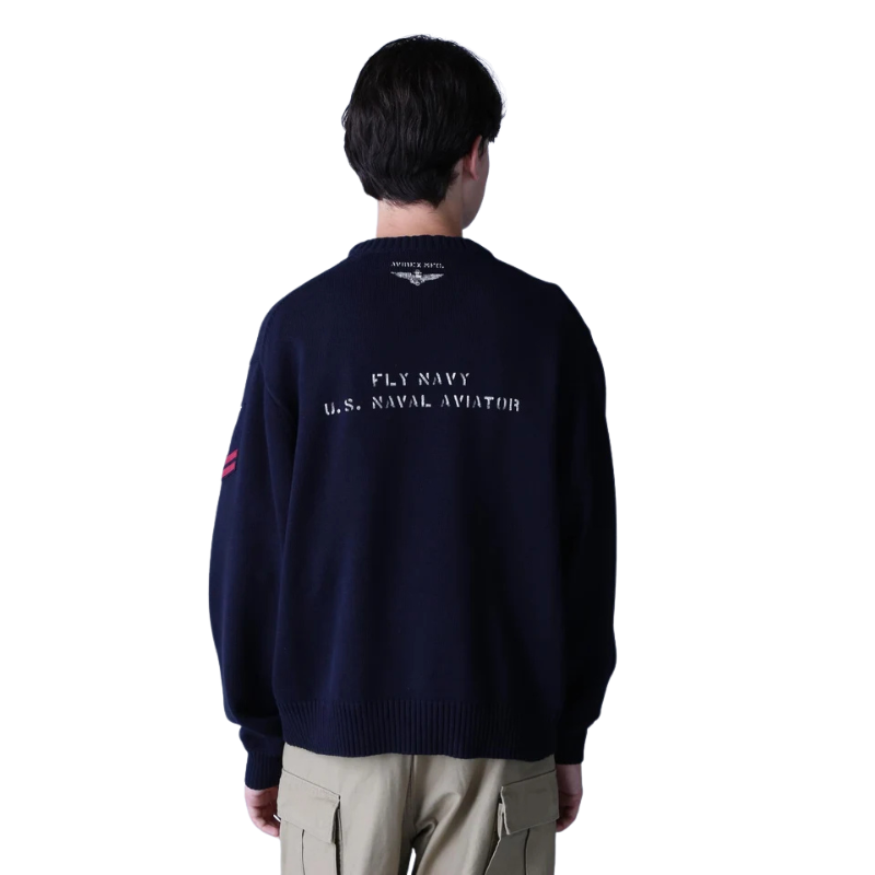 AVIREX NAVAL CREWNECK KNIT "NAVY"  7833932006-120