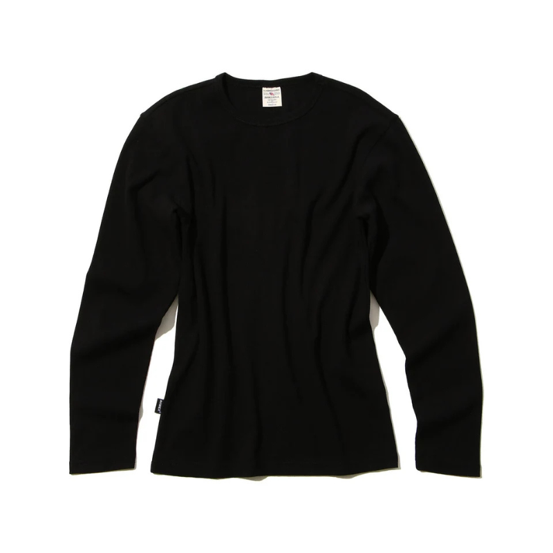 AVIREX DAILY RIB L/S CREW NECK T-SHIRT  "BLACK" 7834930019-010