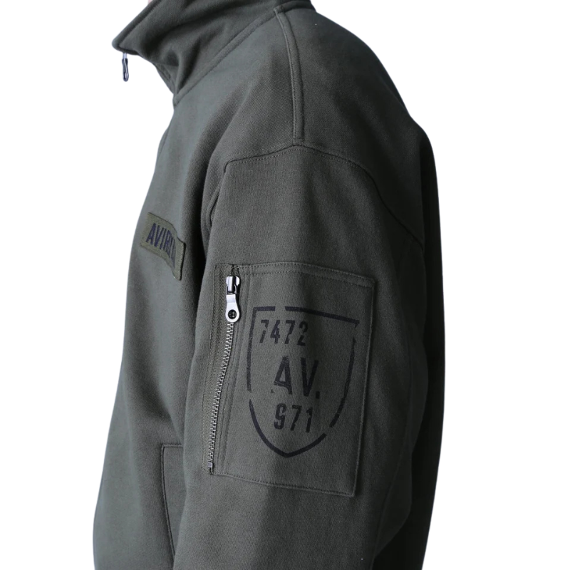 AVIREX FATIGUE STAND ZIPUP SWEAT "OLIVE"  7834930001-310