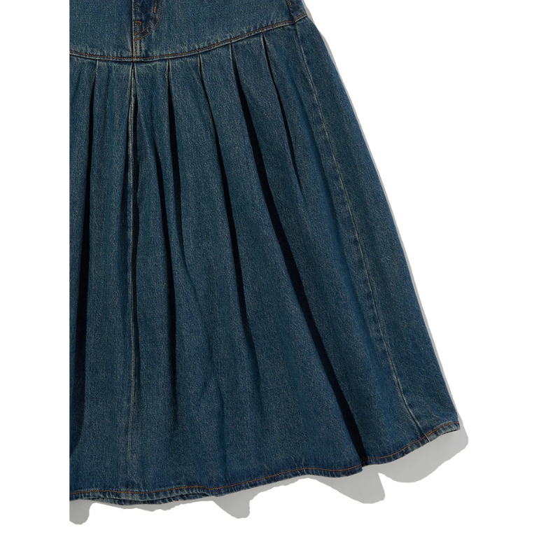 Levi’s YOKED PLEATED SKIRT "MEDIUM INDIGO" 0089T-0004
