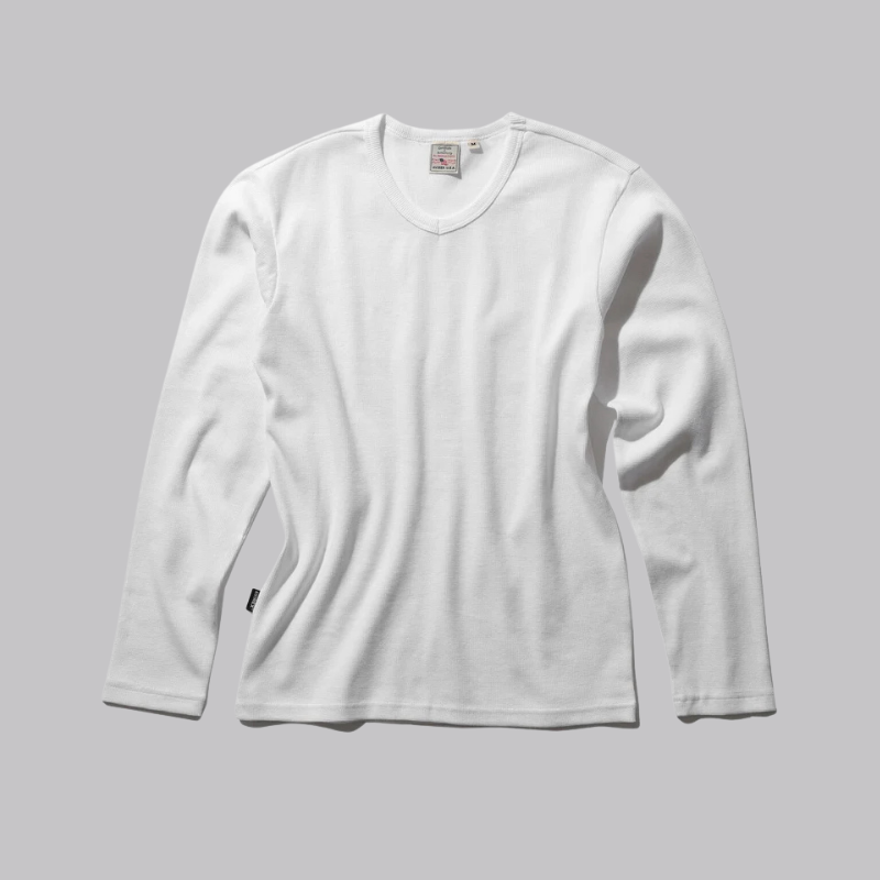 AVIREX DAILY MINI WAFFLE V NECK T-SHIRT  "WHITE" 7834930023-030
