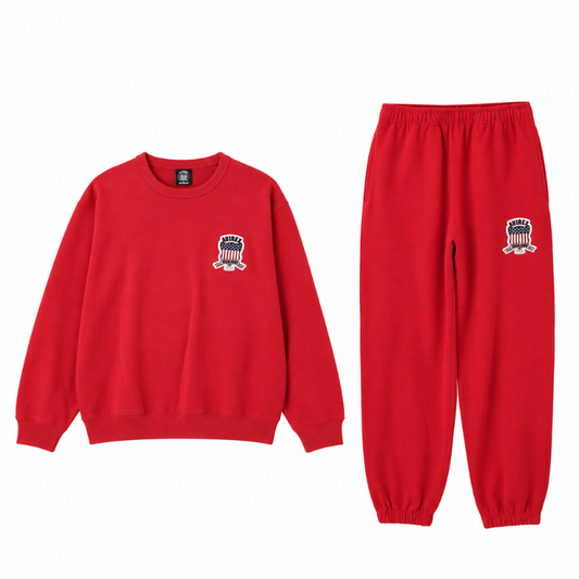AVIREX Sweat Set Up SIGNATURE VARSITY LOGO CREWNECK SWEAT × SWEAT PANTS “RED”
