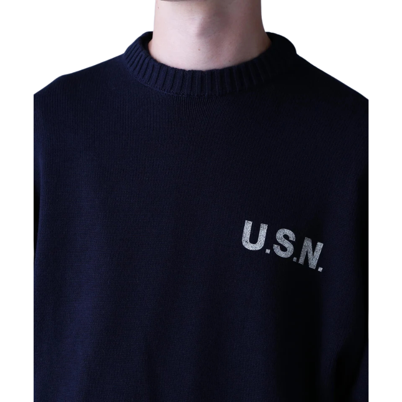 AVIREX NAVAL CREWNECK KNIT "NAVY"  7833932006-120
