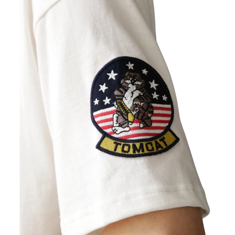 AVIREX TOP GUN PATCH & PRINT T-SHIRT "WHITE"  7833934013-030