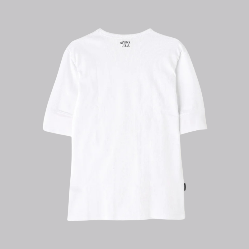 AVIREX DAILY HALF SLEEVE U-NECK T-SHIRT  "WHITE" 7834934024-030