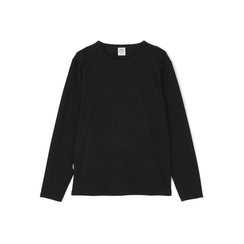 AVIREX DAILY RIB L/S CREW NECK T-SHIRT  "BLACK" 7834930019-010