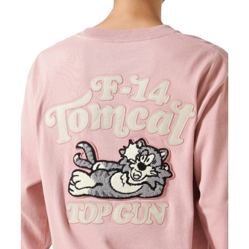 AVIREX SAGARA TOM CAT L/S T-SHIRT "PINK"  7833930016-090